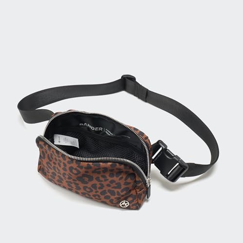 Pander Crossbody Belt Bag for Women and Men, Travel and Everyday Use - color: Midnight Leopard
