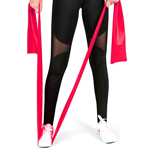 Long Resistance Bands for Working Out, Physical Therapy, Yoga & Pilates - color: Red