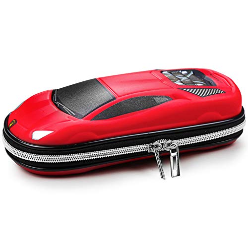 Surpop Supercar Pencil Case, EVA Hard Shell for Kids and Teens, Red - color: Red