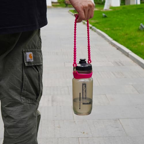 Water Bottle Handle for Stanley Cup - Soft, Durable Silicone Sling with Adjustable Strap, Fits Most 8-40oz Bottles, Ideal Stanley Cup Accessory - color: Pink