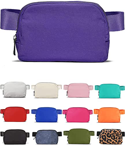 YOSHUYUKI Cross Body Fanny Packs for Women Men Fashion Waist Bag Pouch Nylon Small Travel Crossbody Bags Mini Purse Everywhere Belt Bag Bum Bag with Adjustable Strap for Workout Running Hiking Violet - color: Dark Violet