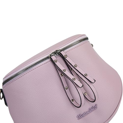 Montana West Crossbody Bag for Women, Vegan Leather Bum Bag with Coin Purse - color: Lavender