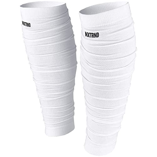 Nxtrnd Football Leg Sleeves, Calf Sleeves for Men & Boys, Sold as a Pair - color: White, size: Youth