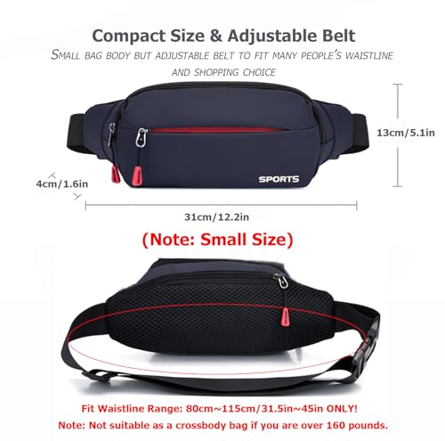 Fanny Pack Men Women Water-resistant Sports Waist Pack Small Bumbag Unisex - color: Blue