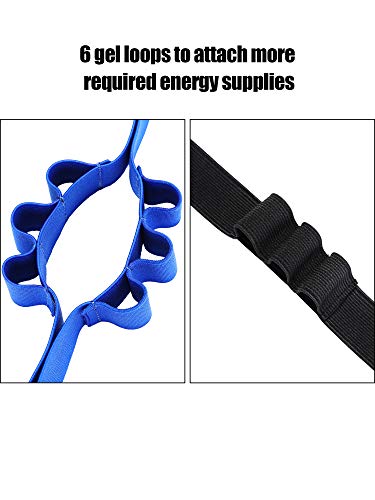 JOVITEC 2 Pack Race Number Belt with 6 Gel Loops, Black and Blue - color: Black and Blue