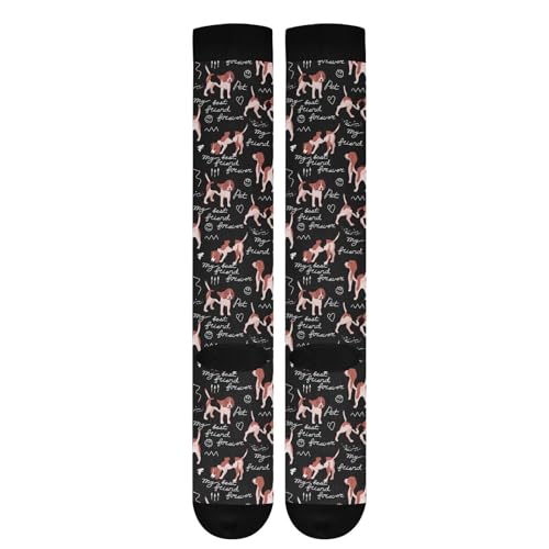Compression Socks for Women & Men Knee High Socks - color: Cartoon Beagle Dogs