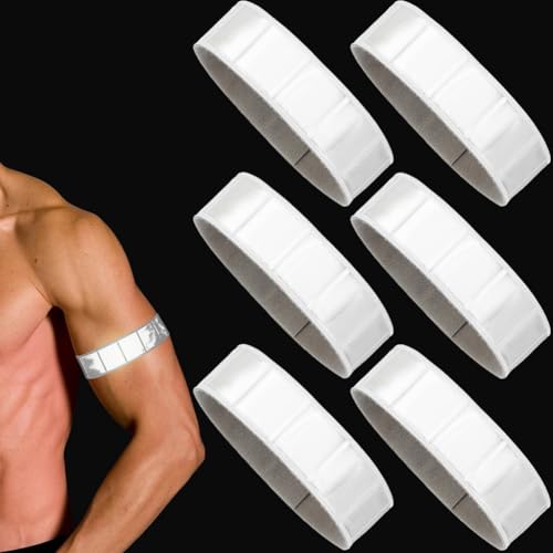 GORGECRAFT 6Pcs White Reflective Arm Bands for Night Walking Runners Reflector Wristbands Wrist Ankle Cycling Running Gear Bike Pant Leg Tape Strap Bicycle Pants Clips Armbands