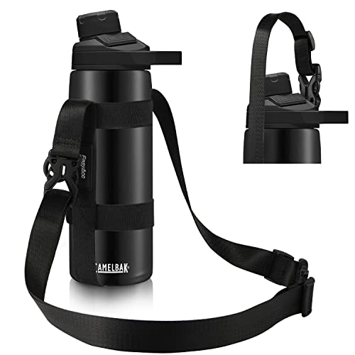 EasyAcc Water Bottle Holder Strap Sling, for Owala FreeSip 24 32 40 oz, Hydro Flask, Cirkul, Yeti, Stanley Flip, Universal Water Bottles, with Carabiner, for Walking Curise Travel (Bottle Excluded) - color: Fully Black