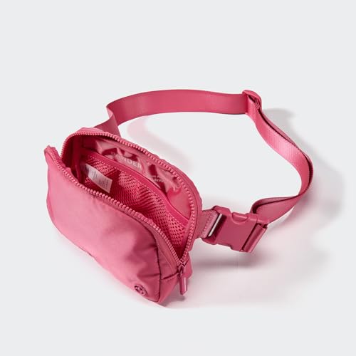 Pander Nylon Fanny Pack for Women, Two-Way Zipper Crossbody Bag - color: Hot Pink