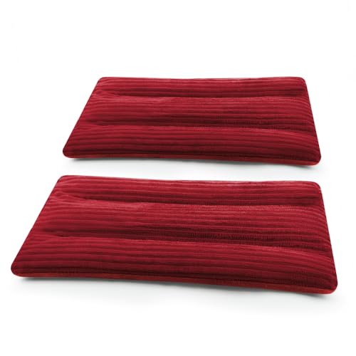 Microwave Heating Pad 6 x 12 Heating Pad Mini Microwave, Microwave Bean Bag Heating Pad for Neck and Shoulders, Moist Heat Pack Pillow Warm Compress for Knee, Joints, Abdomen (Wine Red) - 2 Pack - color: 6 X 12" Wine Red - 2 Pack