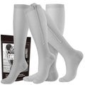 cerpite Zipper Compression Socks, 2 Pairs 15-20 mmHg Closed Toe Compression Stockings for Men Women - color: Grey-closed-toe, size: Large-X-Large