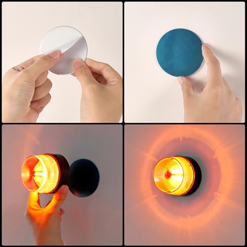 LE228 (Mini) — Red LED USB Rechargeable Strobe Beacon | Selectable Rotation & Flash Modes | Strong Magnetic Base for Car • Truck • Emergency • Construction | Energy Class A++ - color: Red