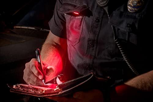 QUIQLITEX2 Tactical Red/White Hands-Free LED Pocket Light, 20-200 Lumens, Aluminum Housing (USB Rechargeable) - color: Red/White