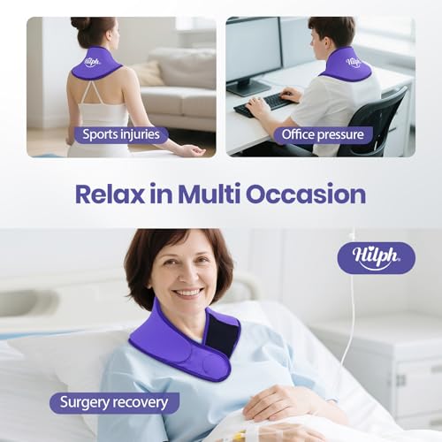 Hilph Neck Ice Pack Wrap Gel, Soft Gel Ice Pack for Cervical Neck Pain - color: B-purple, size: Classic Standard