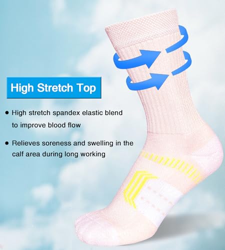 Suaskk Womens Cushioned Breathable Athletic Running Crew Socks 5 Pairs - color: Colourful 5 Pairs, size: 6-9