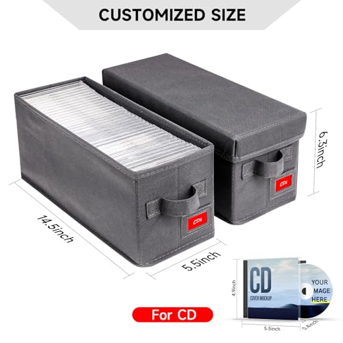 NUSWOR Upgrades CD Storage Box - 3Pack CD Cases Storage Solution - Grey - size: CD-3PACK