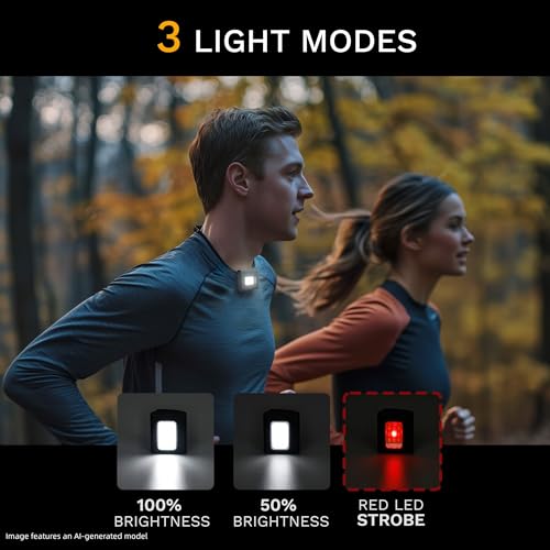 innofox Running Light, 2Pack Reflective Running Gear for Runners, USB Rechargeable LED Light, Clip on Running Lights with Runners and Joggers for Camping, Hiking, Running, Outdoor Adventure