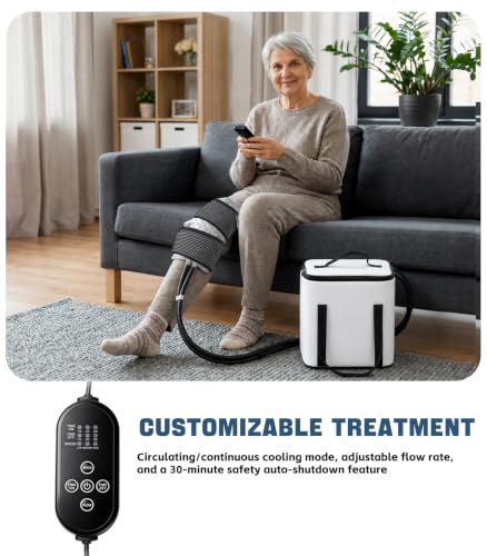 Ice Machine for Knee After Surgery 15qt, Cold Therapy Machine 6-Level Timer - color: Gray