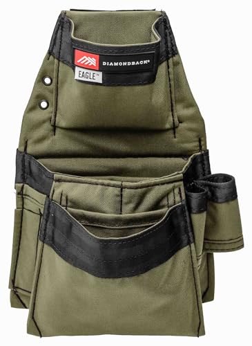 The Diamondback Eagle Tool Pouch - Modular Utility Pouch for 4" Tool Belts - Ideal Carpenter & Electrician Tool Pouch for Nuts, Punches & Fasteners - style: Ranger Green - Left Side