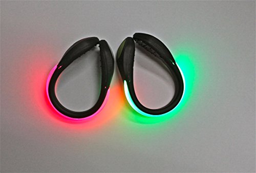 Schatzii | Firefly Running & Biking Safety Lights | Comfortable & Lightweight | Be Seen and Stay Safe at Night | Easily Clips to Any Shoe | Replaceable Battery | Red