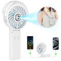 HandFan 5200mAh Upgraded Personal Misting Fan, Rechargeable Handheld Mister Fan, Spray Water Mist Fans, Portable Cooling AC, Electric Mini Hand Fans for Beach Travel Outdoors(White) - color: White