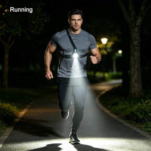Suptig Running Lights for Runners, Running Vest Light for Night Walking Cycling Jogging Connected for Gopro Hero13/12/11/10/9/8/7/6/5, 2600mAh Built-in Rechargeable Battery Charging