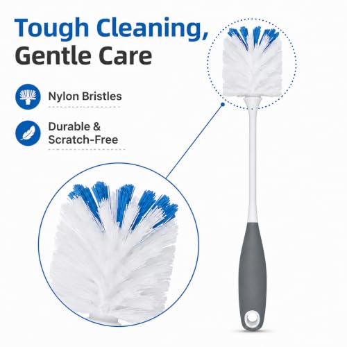 2 Pack Bottle Scrubbing Brushes - color: Gray
