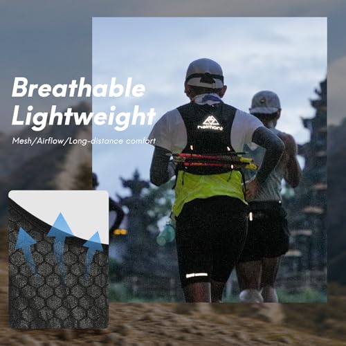 Haimont 5L Trail Running Hydration Vest with Soft Flasks - color: Black, size: Medium