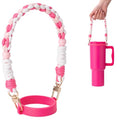 Water Bottle Handle Strap Compatible with Owala Water Bottle - color: Rose Pink