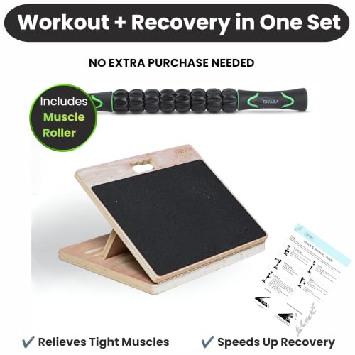 Swara 14″ Wide Ankle Board for Calf Stretching & Exercise, 400 lbs Capacity - size: 14x14 Inch