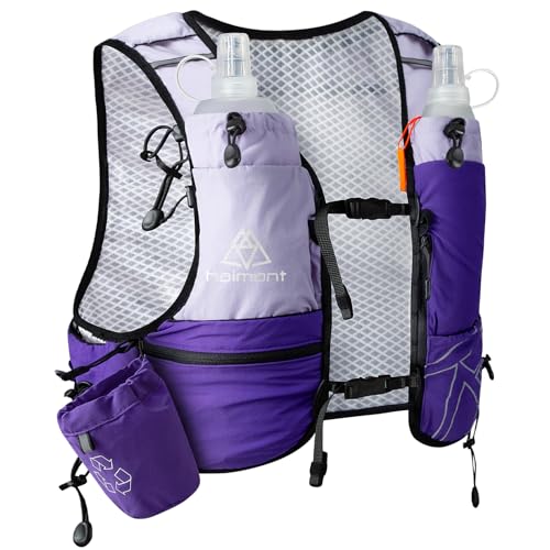 Haimont 8L Trail Running Hydration Vest with Soft Flasks - color: Purple, size: Large