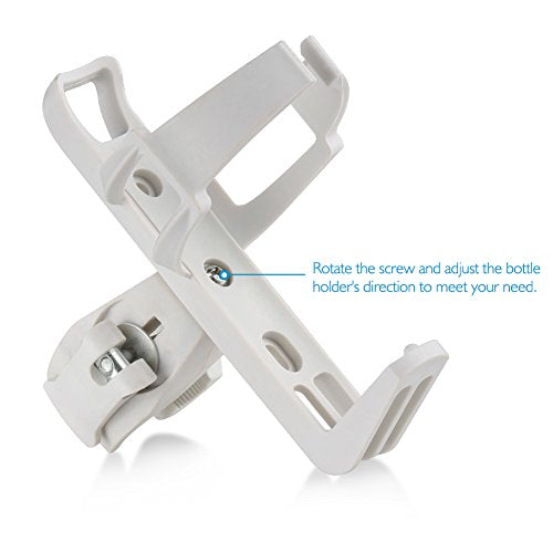 Accmor 2 Pack Bike Water Bottle Holders No Screws, Universal Bike Cup Holder, 360 Degree Rotatable Bike Water Bottle Cage, Water Bottle Holders for Kids Bike Adult Bike - color: White