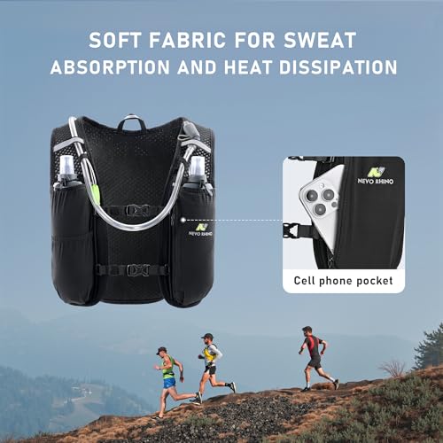 N NEVO RHINO Running Vest with 1.5L Water Bladder, Hydration Vest Pack - color: Black