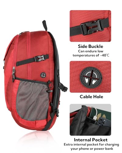 WATERFLY Lightweight Packable Hiking Backpack, 30L Day Pack Red - color: Red
