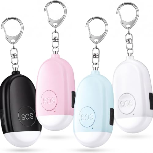 Frienda 4 Pcs Personal Security Alarm Keychain 130 DB USB Rechargeable