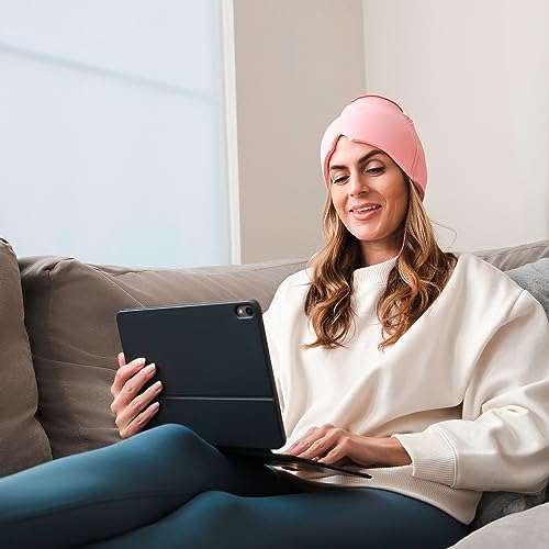 TheraICE Headache Relief Cap for Women, Headache Hat Migraine Ice Pack Mask - color: Pink, size: One Size
