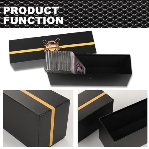 PIT66 Graded Cards Holder Container Graded Card Storage Box Holds Card Deck Case Trading Card Sports Card Storage Box Fits PSA, CSG, BGS, CGC, SGC Holds 50-55 Cards black