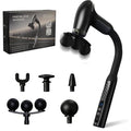 Massage Gun with Upgraded Extension Handle, Massage Gun Deep Tissue - Back Massager for Relief Deep Tissue, Muscles/Neck/Shoulders/Waist/Legs Massager,5 Replaceable Heads&9 Speed Levels (Black) - color: Black