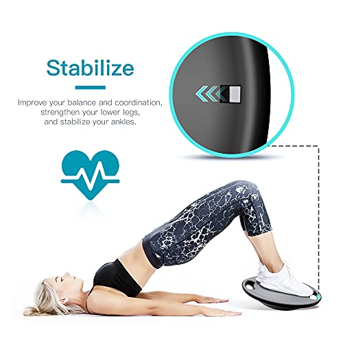 Wobble Exercise Balance Board, No-Skid Surface - color: Classic Gray