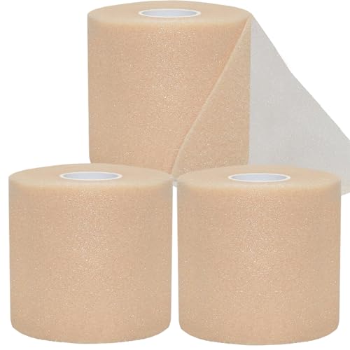 ADMITRY Pre Wrap Tape Athletic,3 Rolls X 22 Yards Beige Prewrap - color: Beige Pre Wrap (Foam)-3 Rolls