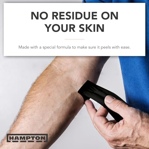 Hampton Adams Athletic Tape Multi Pack, Sports Medical Grade, Easy Tear - color: Black (8 Pack)