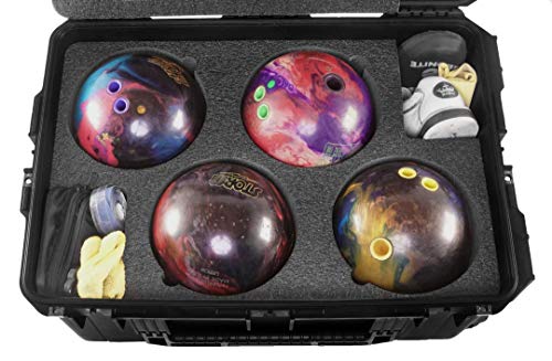 Case Club Heavy-Duty Waterproof Bowling Ball Cases, Wheels & Handle - style: 4 Ball