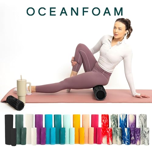Oceanfoam Tidal Roller, Foam Roller for Exercise (Black & Charcoal Marbled) - color: Black & Charcoal Marbled