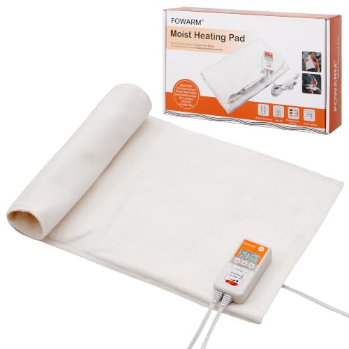 Moist Heating Pad for Back, Neck, Shoulders and Period Cramps, Weighted Electric Heating Pad with 3 Heat Levels and Auto Shut Off, Washable Removable Soft Cover, 27" x 14"