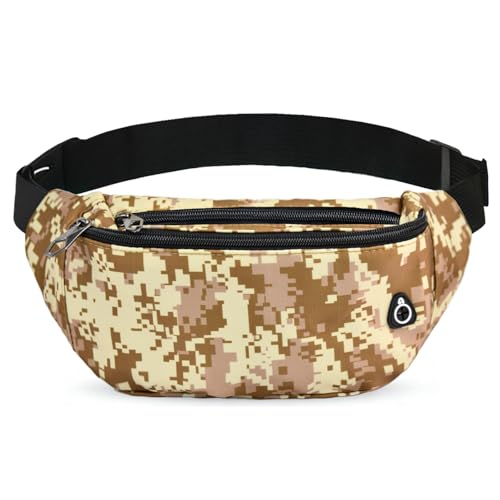 Fanny Pack for Women Men,Crossbody Water Resistant Sports Waist Bag Pack - color: 1pack-browndigital