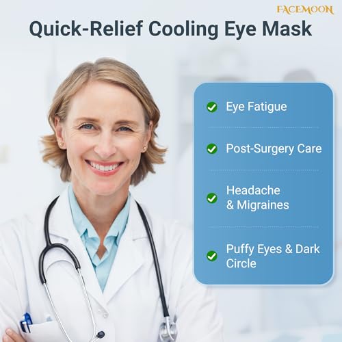 Cold Eye Mask - Cooling Eye Mask for Puffy Eyes, Cold Compress for Dark Circles, Tired Eyes, Headache, Migraines Relief - Reusable Gel Ice Pack, Weighted Sleep Mask((Black,Blue) - color: Black Blue