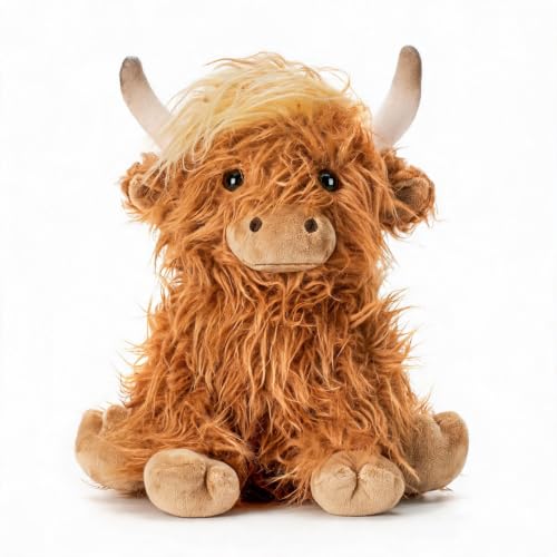 Microwavable Highland Cow Stuffed Animals, Heatable & Coolable Plush Toys - style: A-Brown Highland cow