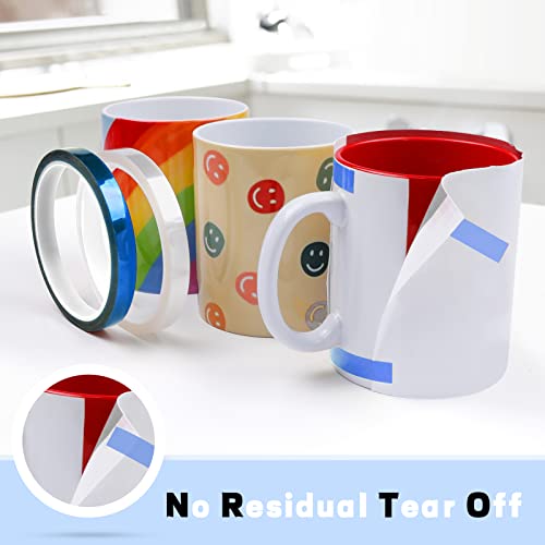 HTVRONT Heat Tape for Sublimation - Resistant 2 Rolls 20mm x 33m Tape, No Residue Transfer Blanks Tumblers Mugs Fabrics Press Thermal Blue - color: Blue, size: 10mm*33m