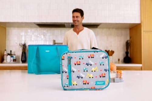 PackIt Freezable Classic Lunch Box, Construction Trucks - color: Construction Trucks