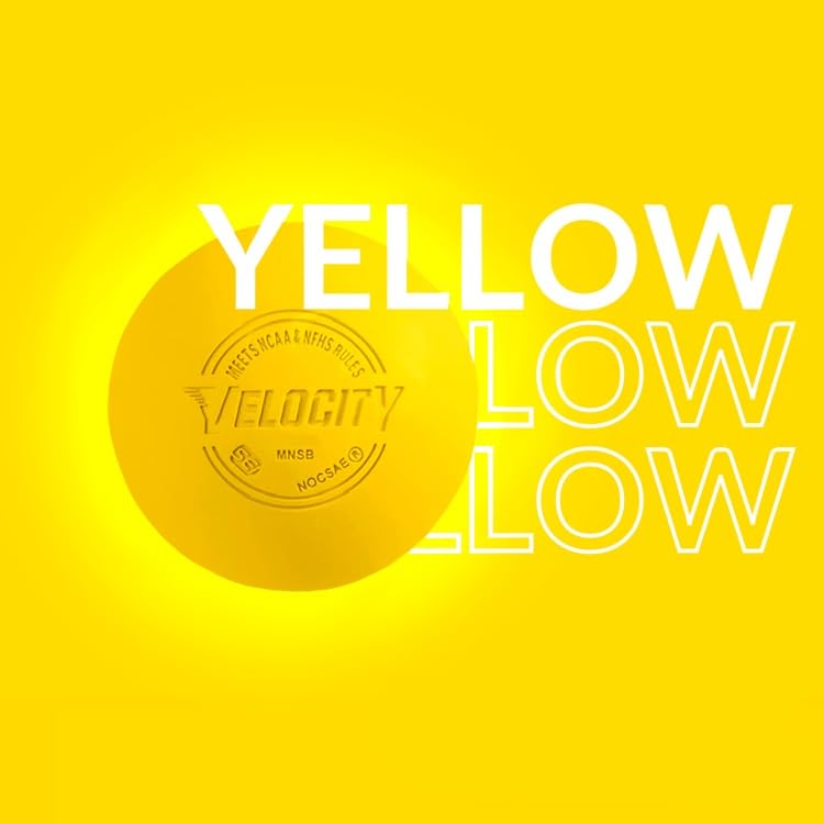 Velocity Lacrosse Balls - 1, 2, 3, 6, 12, 18, 24, 36, 60 and 120 Packs - for Practice, Official NFHS and College Approved Size - color: Yellow, size: 3 Balls, style: Practice Ball